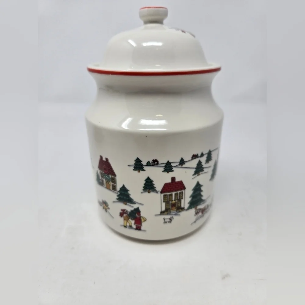 JAMESTOWN CHINA THE JOY OF CHRISTMAS 3 PIECE SET CREAM SUGAR CANISTER HOLIDAY